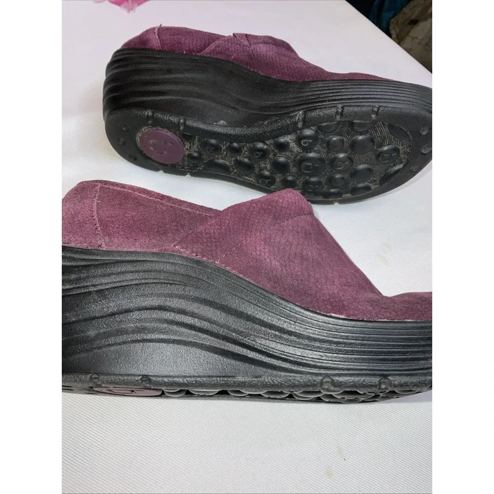 Bionica Cardin Purple Suede‎ Snakeskin Wedge Platform Comfort  Soft